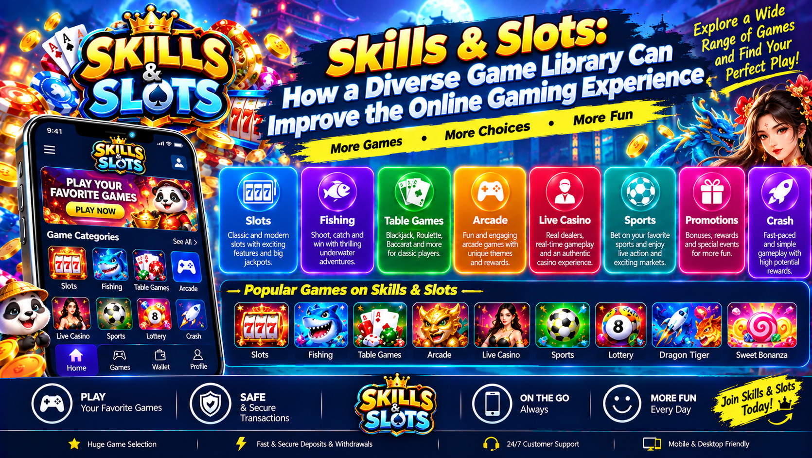 Skills & Slots: Exploring Diverse Online Game Experiences